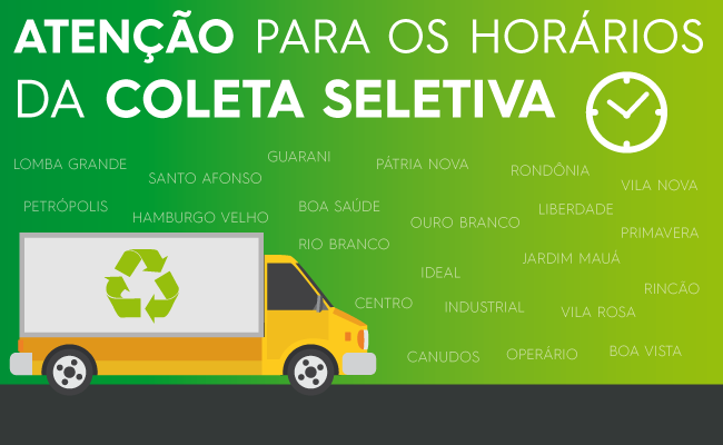 Caminhão ilustrando a coleta seletiva