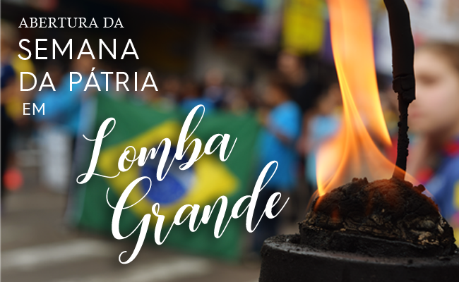 Foto com foco do fogo da pátria na pira