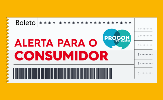Um boleto com o código de barra abaixo e escrito alerta para o consumidor