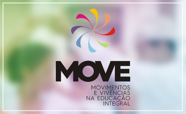 Com um fundo desfocado, o logo do MOVE