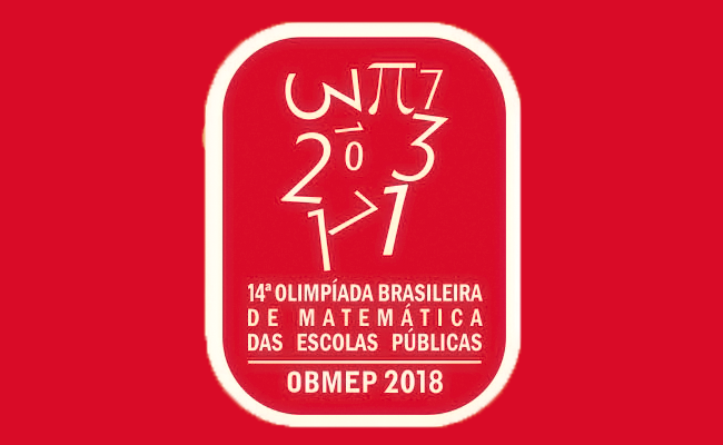 Em fundo vermelho, escrito em branco Olimpíada Brasileira de Matemática