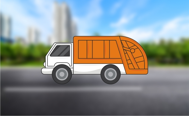 Desenho de um caminhão de lixo