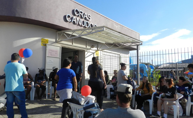 Fachada do prédio do CRAS Canudos