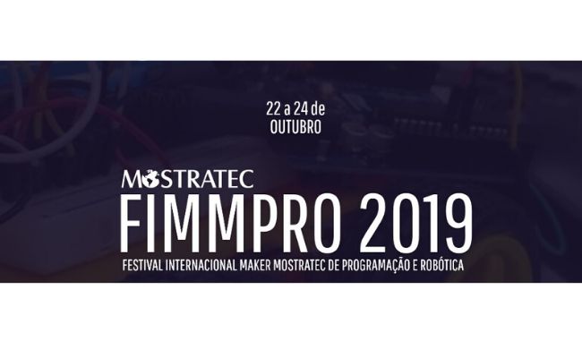 FIMMPRO 2019 escrito em branco em um fundo escuro