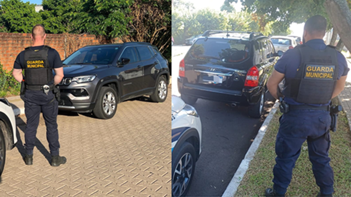 Carros foram recuperados em menos de uma hora pela Guarda Municipal