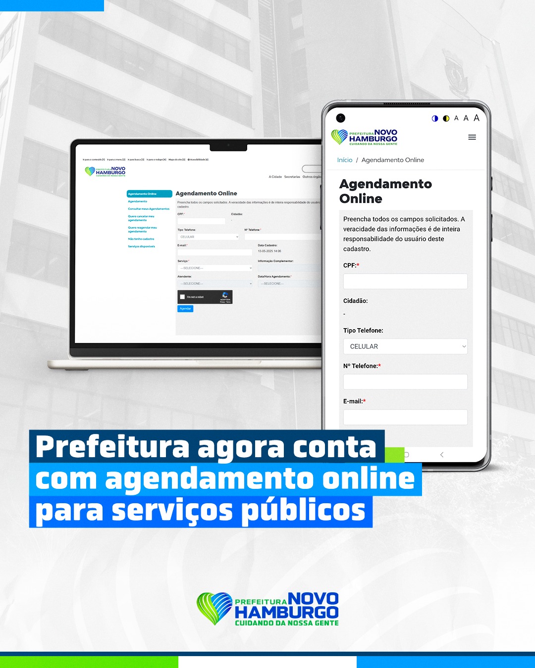 Plataforma no site da Prefeitura permite marcar atendimentos, garantindo mais agilidade
