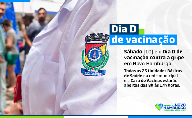 Sábado é Dia D de vacinação contra a gripe em Novo Hamburgo
