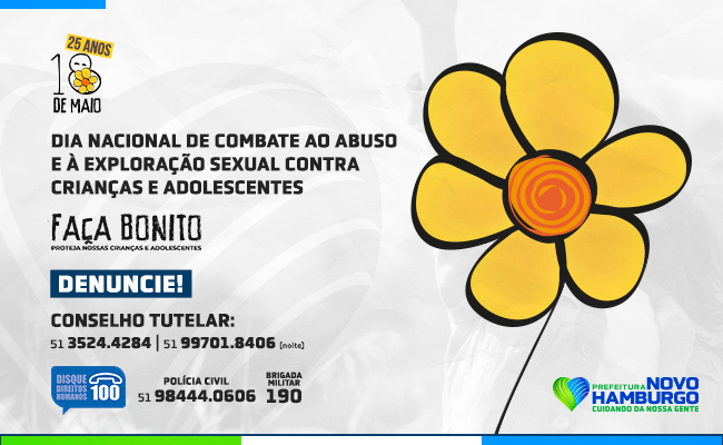 Campanha reforça contatos de denúncia para casos de violência infantil em Novo Hamburgo