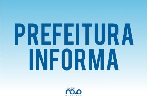 Imagem com o fundo cinza claro e os escritos "Prefeitura Informa"