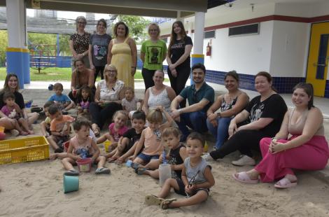 Equipe da SMED, responsável pelo diagnóstico que aumentou as vagas integrais da educação infantil, visitou a Emei Paulo Sérgio Gusmão