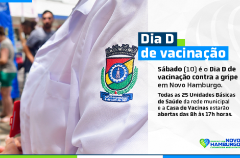 Sábado é Dia D de vacinação contra a gripe em Novo Hamburgo