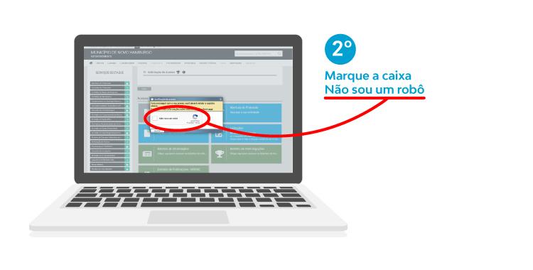 Marque a caixa Não sou um robô