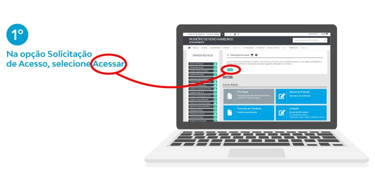 Na opção Solicitação de Acesso, selecione Acessar.